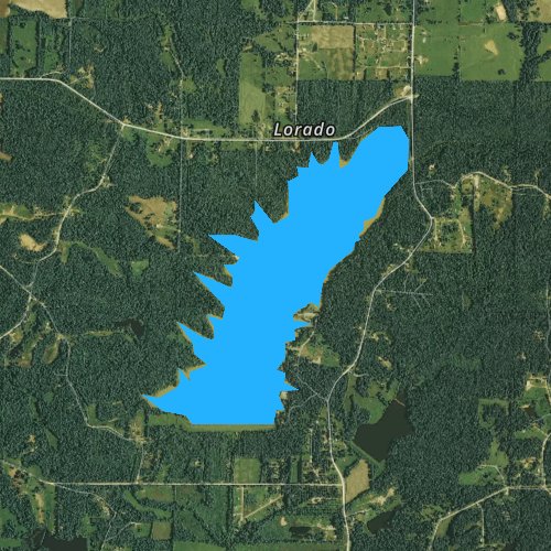 Fly fishing map for Lake Frierson, Arkansas