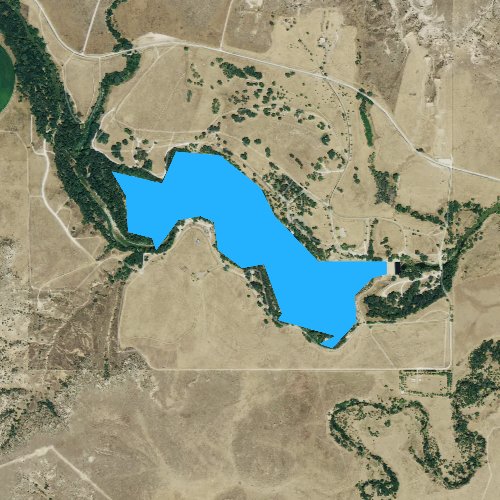 Fly fishing map for Lake Fryer, Texas