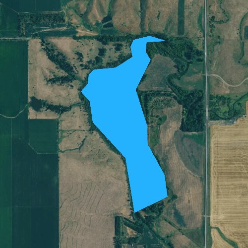 Fly fishing map for Lake Geddes, South Dakota