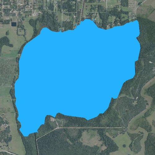 Fly fishing map for Lake Gentry, Florida