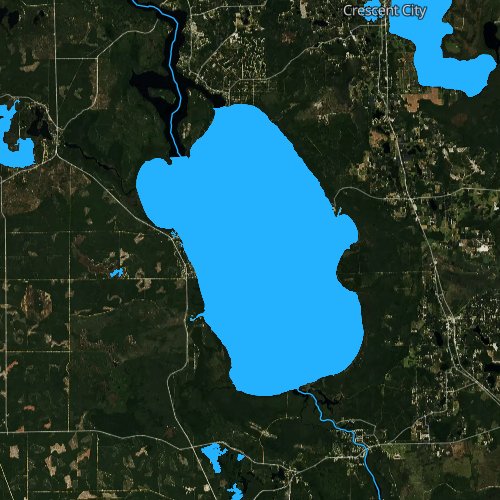 Fly fishing map for Lake George, Florida