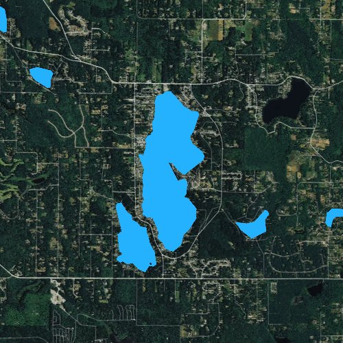 Fly fishing map for Lake Goodwin, Washington