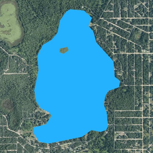 Fly fishing map for Lake Grandin, Florida
