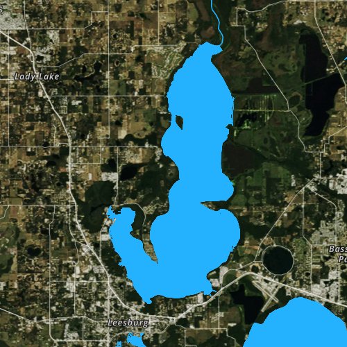 Fly fishing map for Lake Griffin, Florida