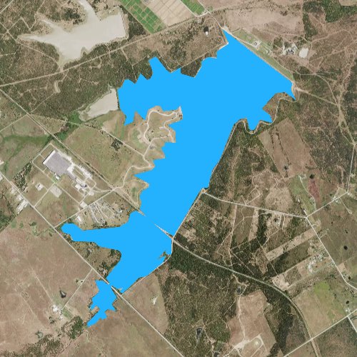 Fly fishing map for Lake Halbert, Texas