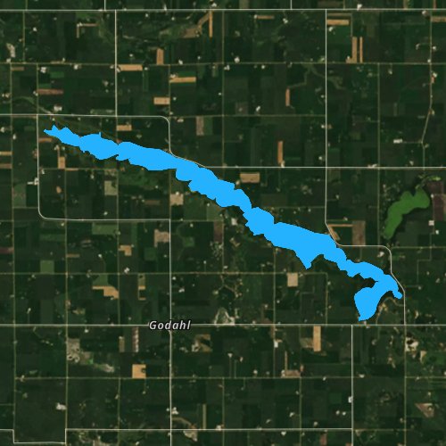 Fly fishing map for Lake Hanska, Minnesota