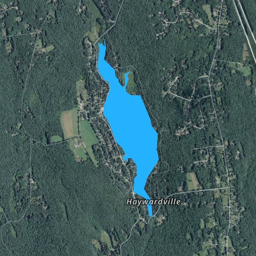 Fly fishing map for Lake Hayward, Connecticut