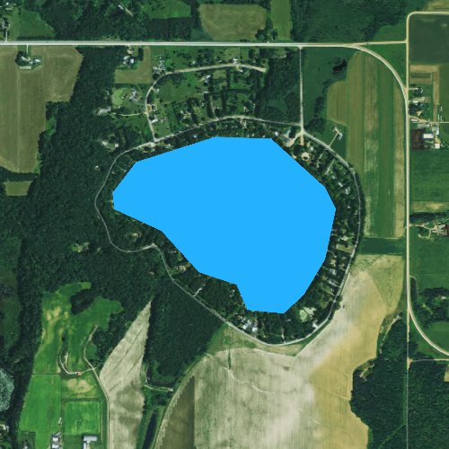 Fly fishing map for Lake Helen, Wisconsin