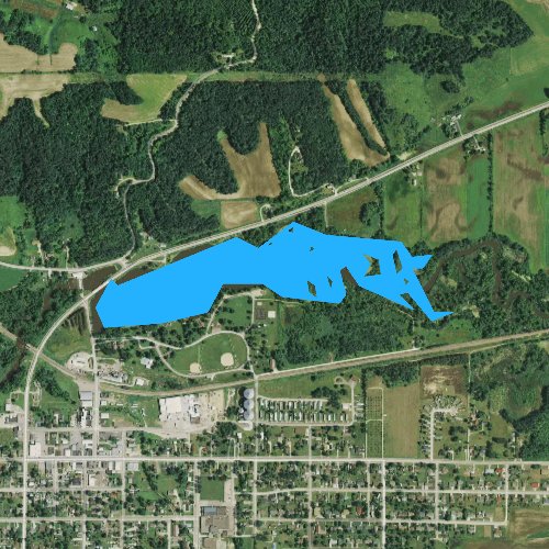 Fly fishing map for Lake Henry, Wisconsin