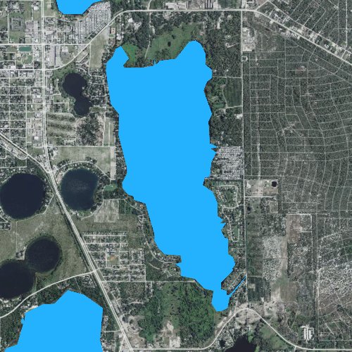 Fly fishing map for Lake Huntley, Florida