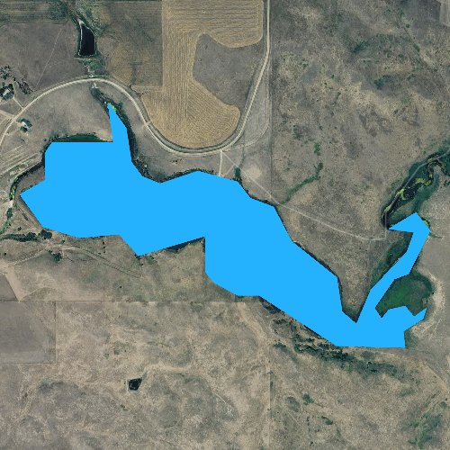 Fly fishing map for Lake Hurley, South Dakota