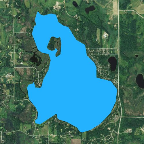 Fly fishing map for Lake Independence, Minnesota