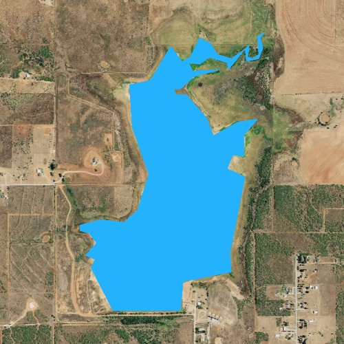 Fly fishing map for Lake Iowa Park, Texas