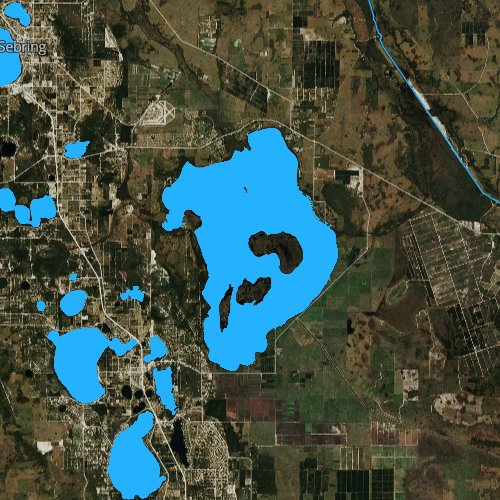 Fly fishing map for Lake Istokpoga, Florida
