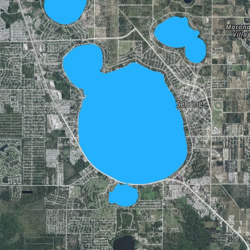 Fly fishing map for Lake Jackson: Highlands, Florida
