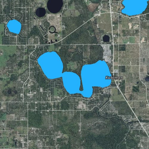 Fly fishing map for Lake Josephine, Florida