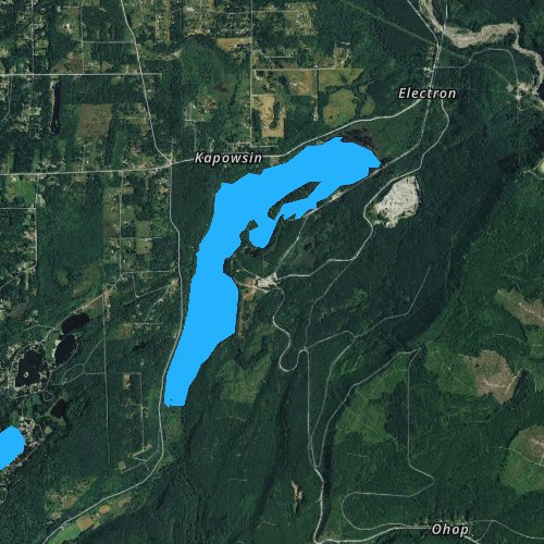 Fly fishing map for Lake Kapowsin, Washington