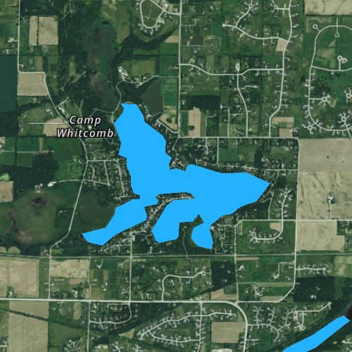 Fly fishing map for Lake Keesus, Wisconsin