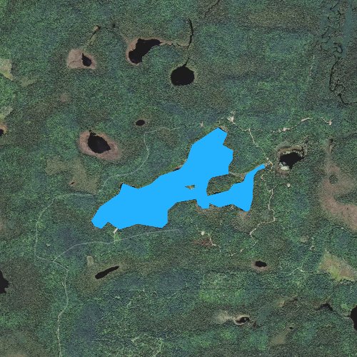 Fly fishing map for Lake Keewaydin, Michigan