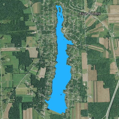 Fly fishing map for Lake Latonka, Pennsylvania