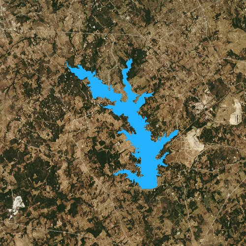 Fly fishing map for Lake Limestone, Texas