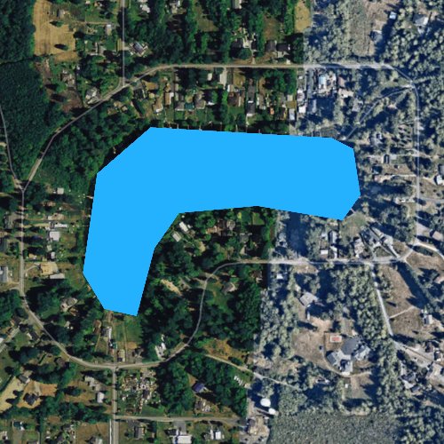 Fly fishing map for Lake Loma, Washington