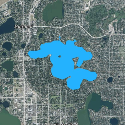 Fly fishing map for Lake Maitland, Florida