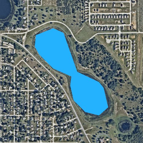 Fly fishing map for Lake Marie, Florida