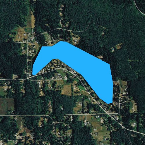 Fly fishing map for Lake Martha, Washington