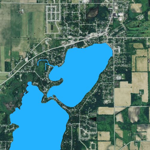 Fly fishing map for Lake Mary: Kenosha, Wisconsin
