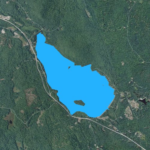 Fly fishing map for Lake Massasecum, New Hampshire