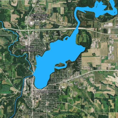 Fly fishing map for Lake Menomin, Wisconsin