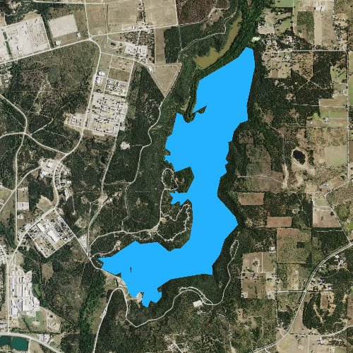 Fly fishing map for Lake Mineral Wells, Texas