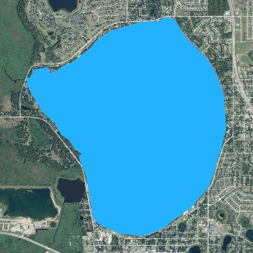 Fly fishing map for Lake Minneola, Florida