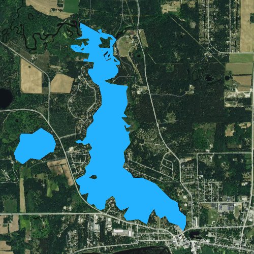 Fly fishing map for Lake Montello, Wisconsin