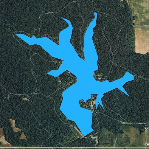 Fly fishing map for Lake Murphysboro, Illinois