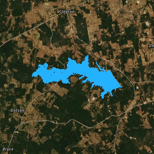 Fly fishing map for Lake Murvaul, Texas