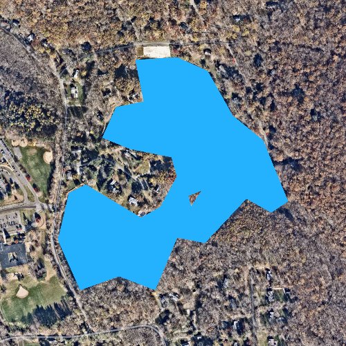 Fly fishing map for Lake Naraneka, Connecticut