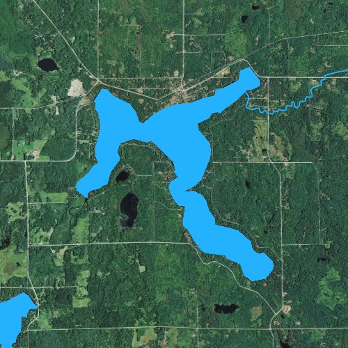 Fly fishing map for Lake Nebagamon, Wisconsin