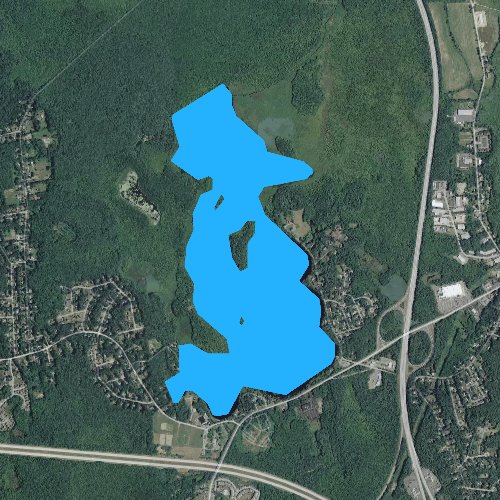 Fly fishing map for Lake Nippenicket, Massachusetts