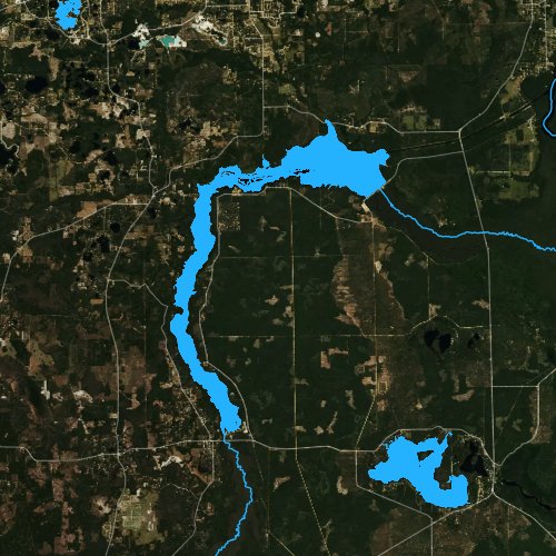 Fly fishing map for Lake Ocklawaha, Florida