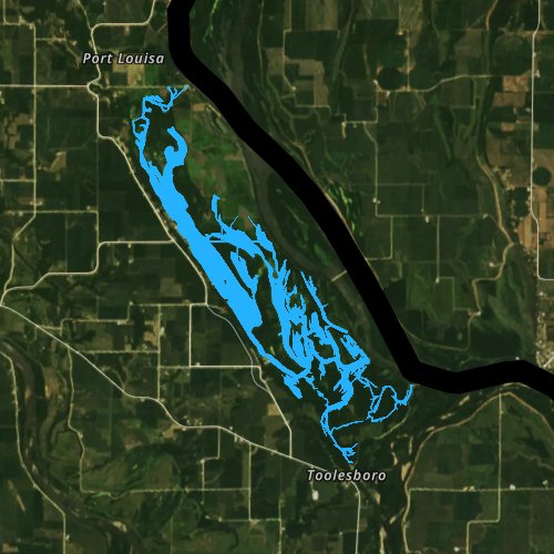 Fly fishing map for Lake Odesa, Iowa