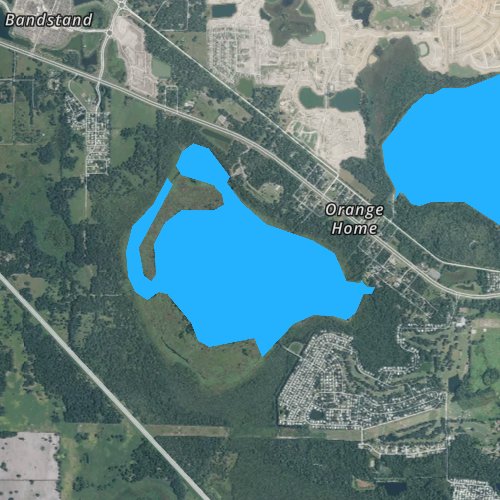 Fly fishing map for Lake Okahumpka, Florida