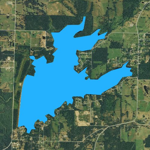 Fly fishing map for Lake Overcup, Arkansas