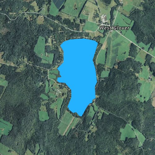 Fly fishing map for Lake Parker, Vermont