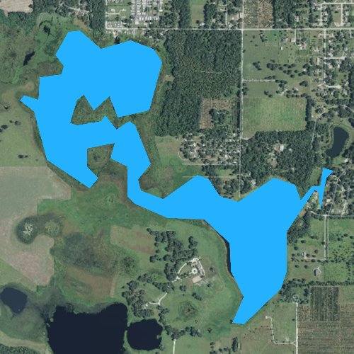 Fly fishing map for Lake Pasadena, Florida