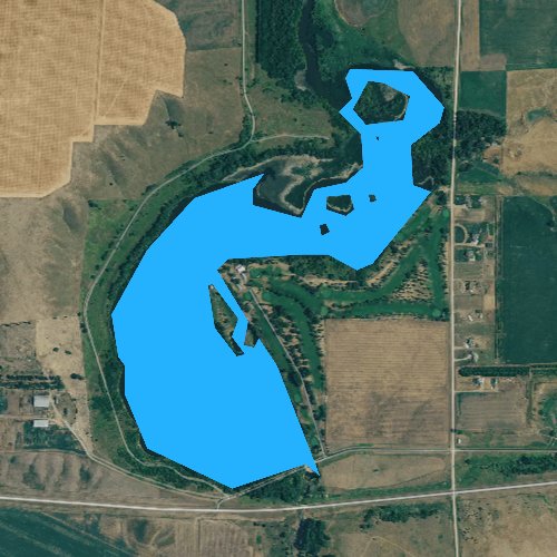Fly fishing map for Lake Platte, South Dakota