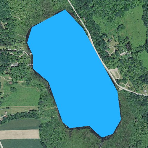 Fly fishing map for Lake Pleasant, Pennsylvania