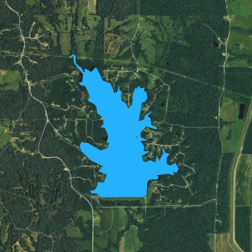 Fly fishing map for Lake Poinsett, Arkansas
