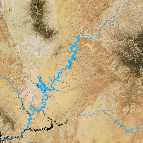 Fly fishing map for Lake Powell, Utah